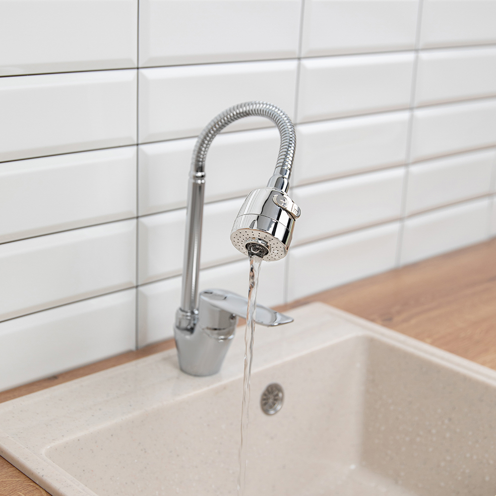 RAIN Смеситель для кухни Оникс, гибкий излив, картридж 35мм, латунь, хром, арт.№ 561-011