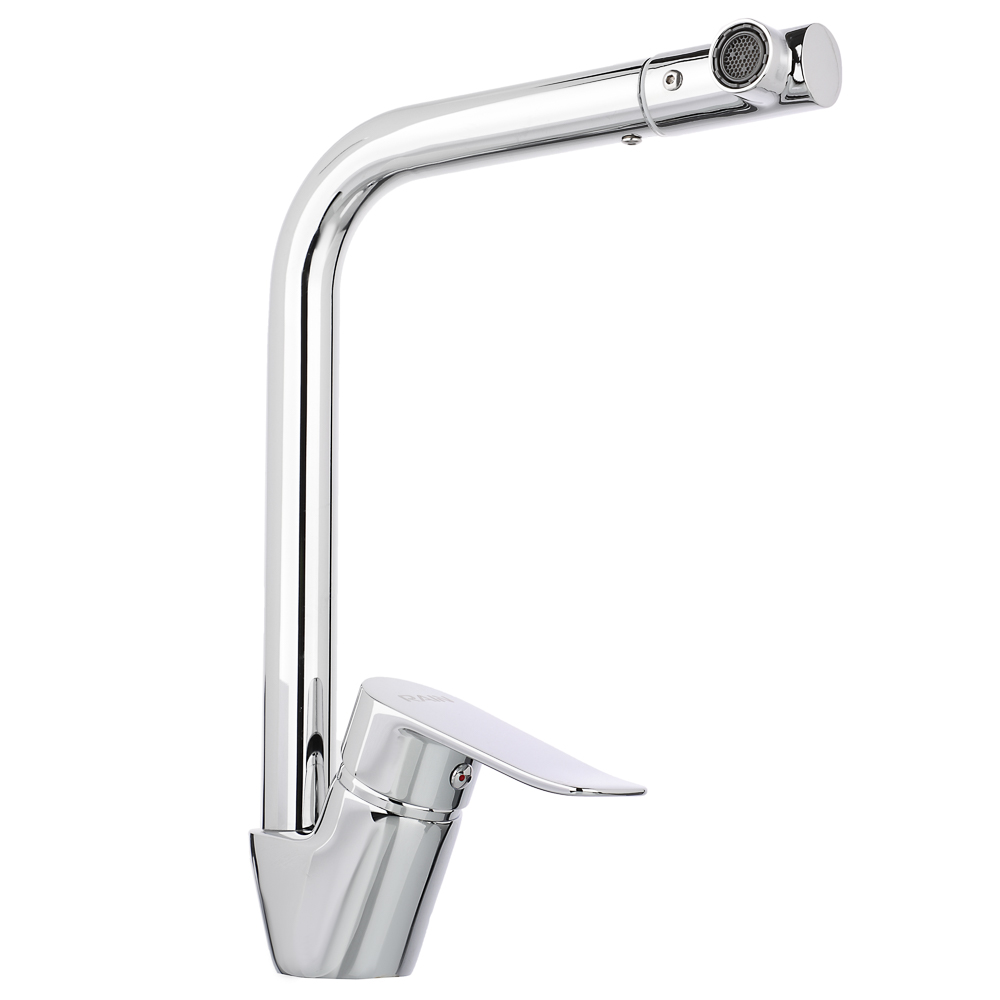 RAIN Смеситель для кухни Агат, высокий излив, картридж 35мм, латунь, хром, арт.№ 561-012