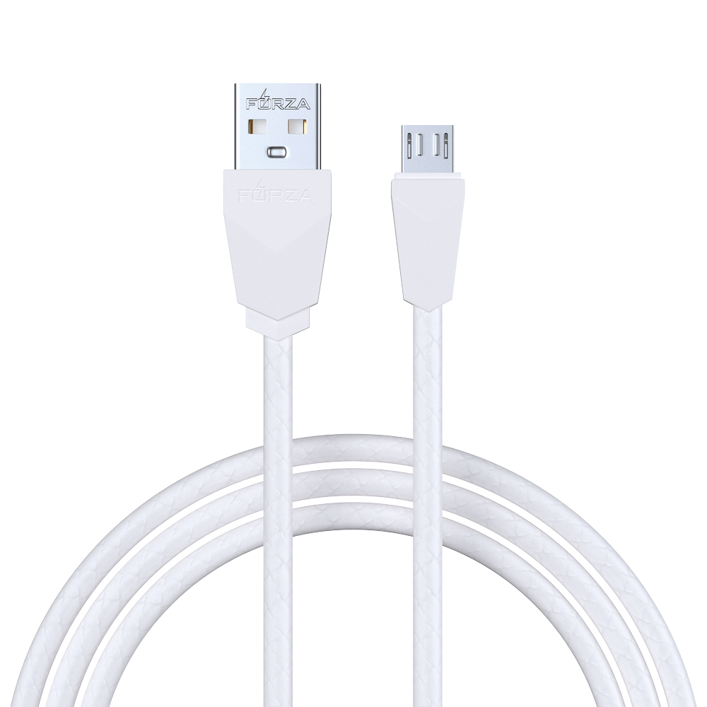 Кабель для зарядки USB(A)-microUSB FORZA Комфорт, 1м, 1А, прорезиненный, 5 цветов, пакет, арт.№ 443-007