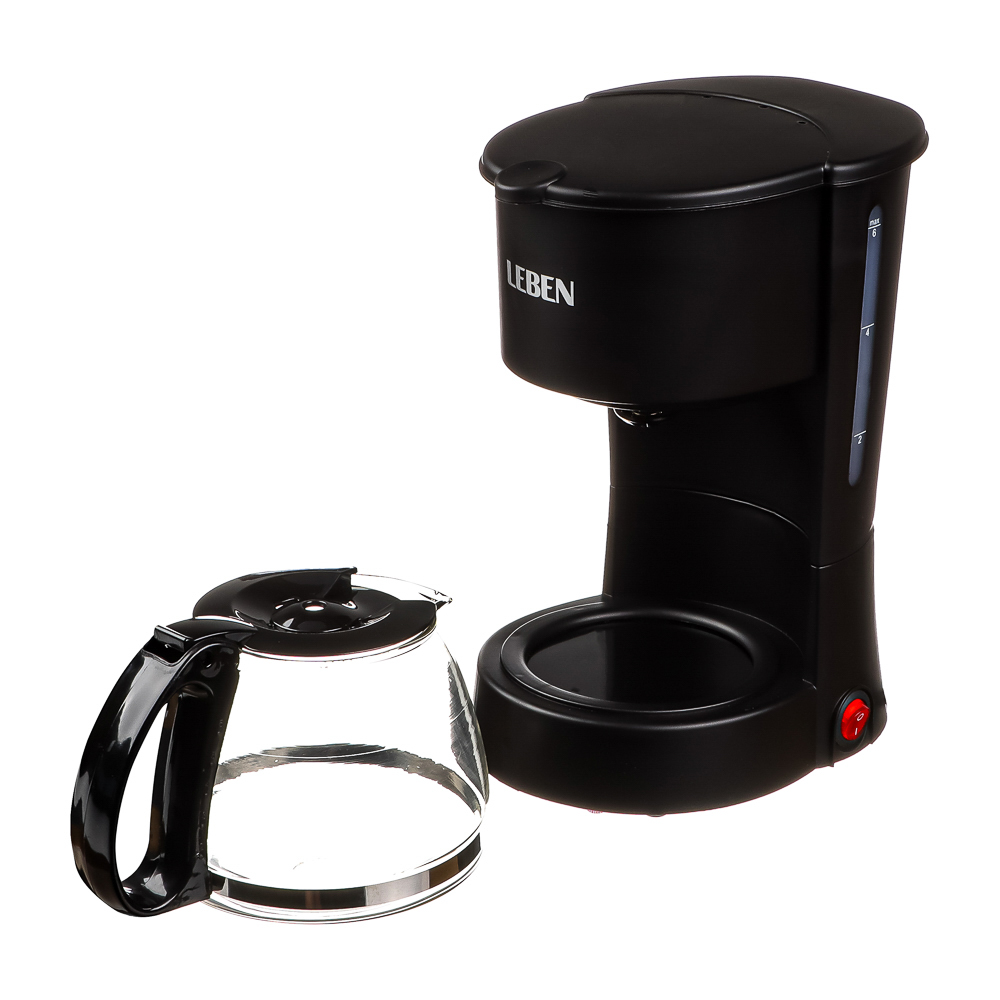 LEBEN Кофеварка капельная 650Вт, стеклянная колба 650 мл, арт.№ 286-024