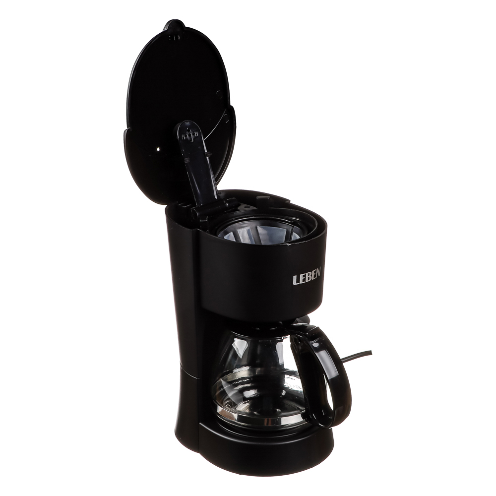 LEBEN Кофеварка капельная 650Вт, стеклянная колба 650 мл, арт.№ 286-024