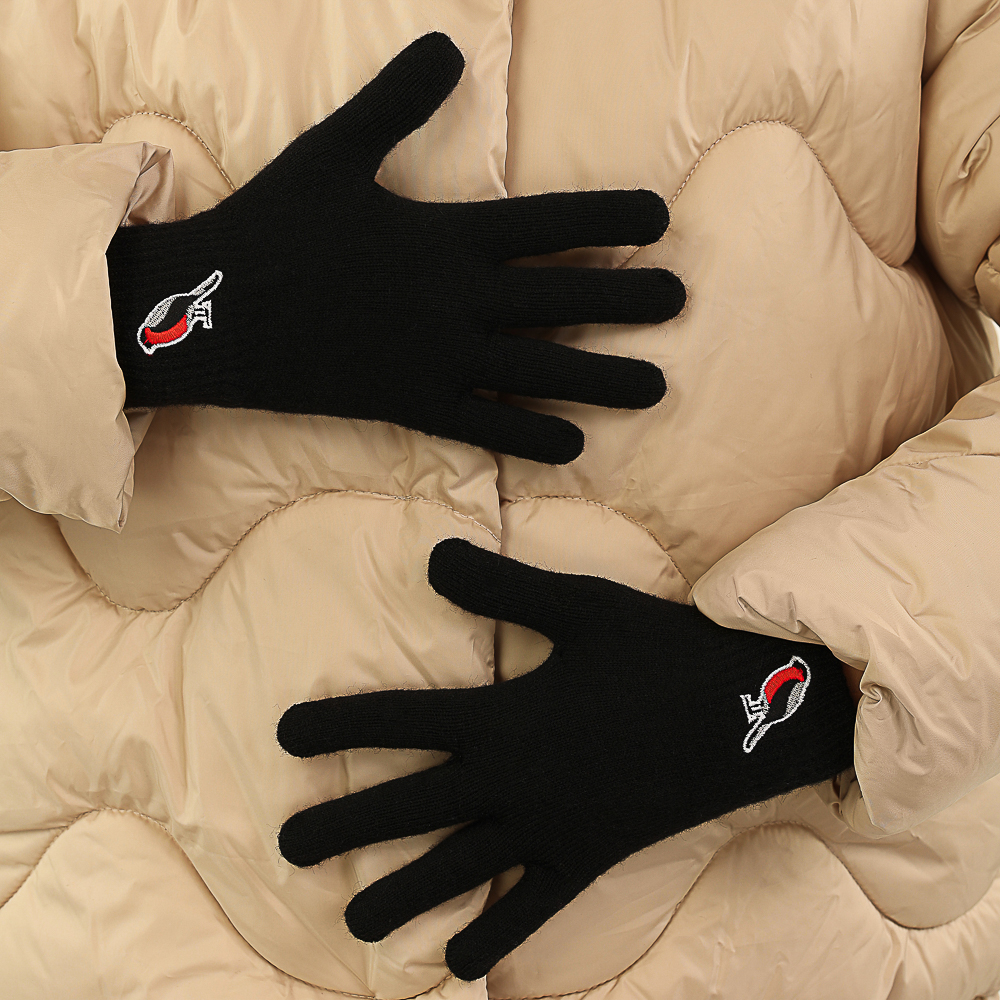 BY РЫЖИЙ Перчатки для взрослых вязаные с вышивкой, р-р 18-20, 1 дизайн, СЗПВ24-19, арт.№ 363-376