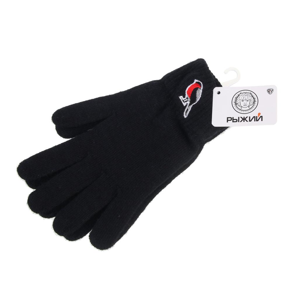 BY РЫЖИЙ Перчатки для взрослых вязаные с вышивкой, р-р 18-20, 1 дизайн, СЗПВ24-19, арт.№ 363-376