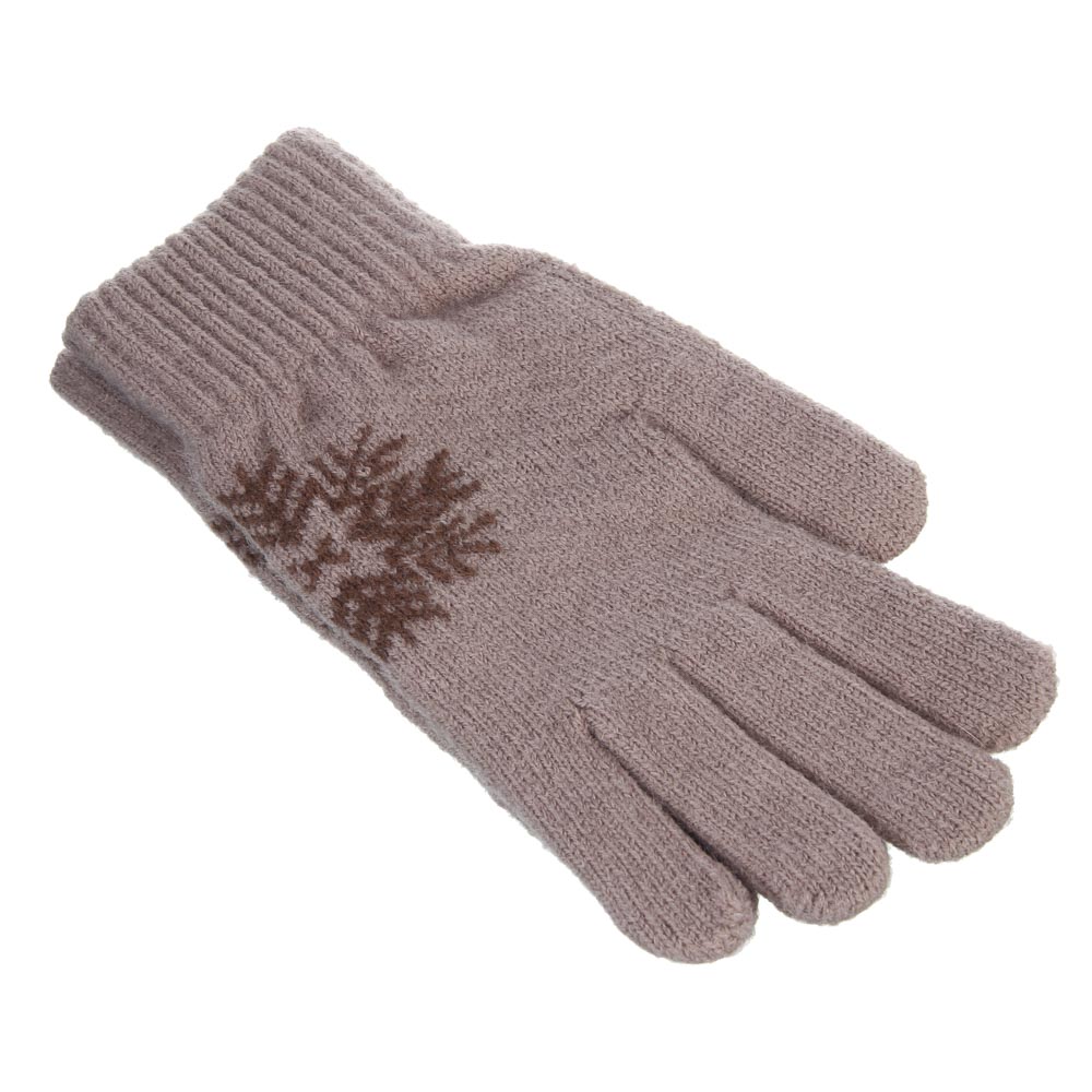 GALANTE Перчатки женские вязаные с рисунком снежинка, р-р 18-20, 4 цвета, СЗПВ24-20, арт.№ 363-377