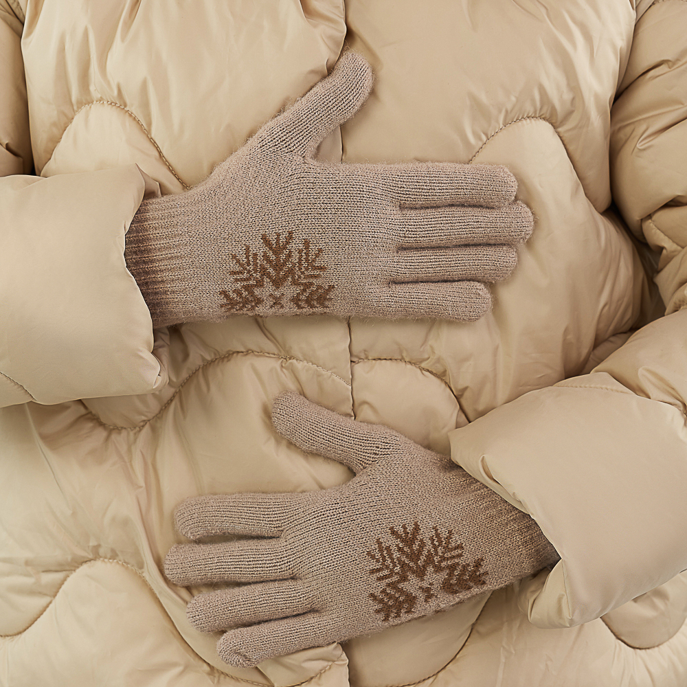 GALANTE Перчатки женские вязаные с рисунком снежинка, р-р 18-20, 4 цвета, СЗПВ24-20, арт.№ 363-377