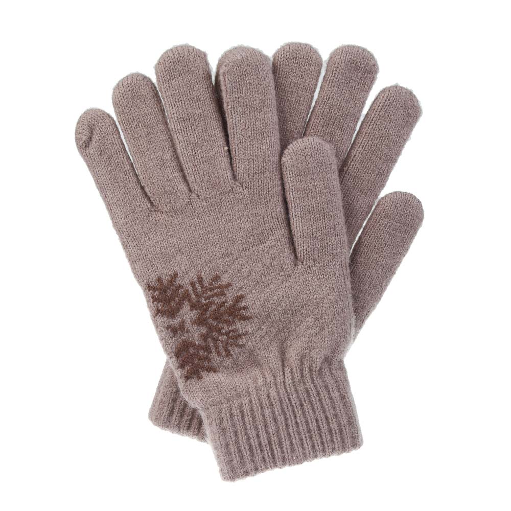 GALANTE Перчатки женские вязаные с рисунком снежинка, р-р 18-20, 4 цвета, СЗПВ24-20, арт.№ 363-377