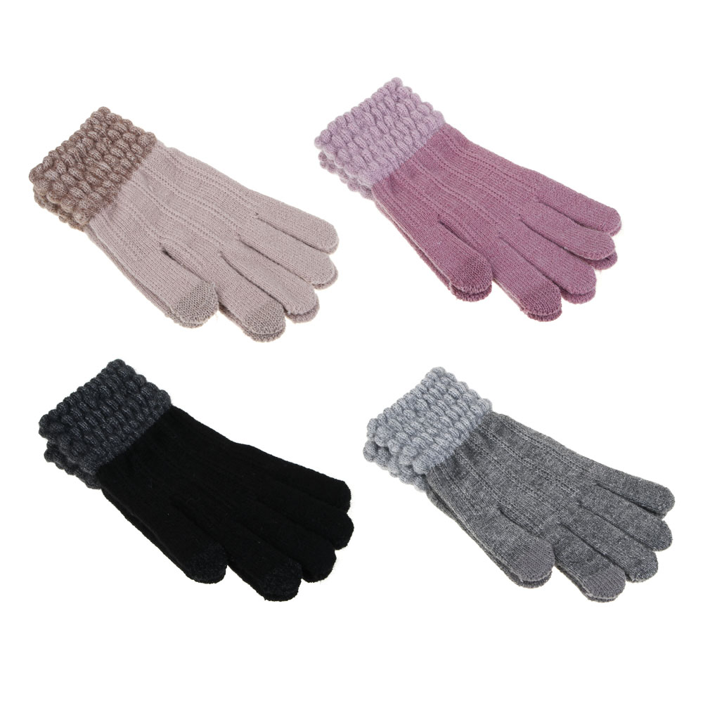 GALANTE Перчатки женские с начесом с фигурной манжетой, р-р 18-20, 4 цвета, СЗПВ24-21, арт.№ 363-379