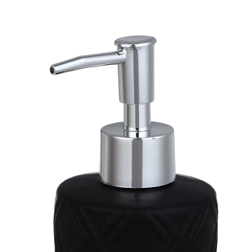 VETTA Дозатор для жидкого мыла, керамика,7x7x19,5 см, ромбы, черный матовый, арт.№ 478-195