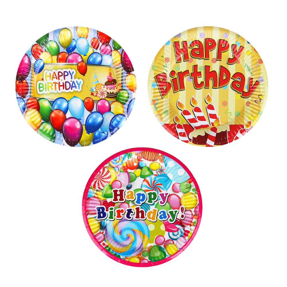 Набор бумажных тарелок тм Fntastic, 6 шт, d18см, 3 вида, арт.№ 530-222