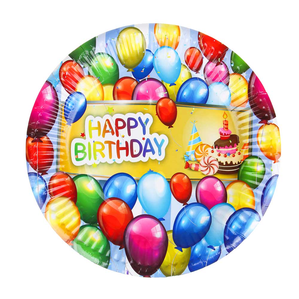 Набор бумажных тарелок тм Fntastic, 6 шт, d18см, 3 вида, арт.№ 530-222