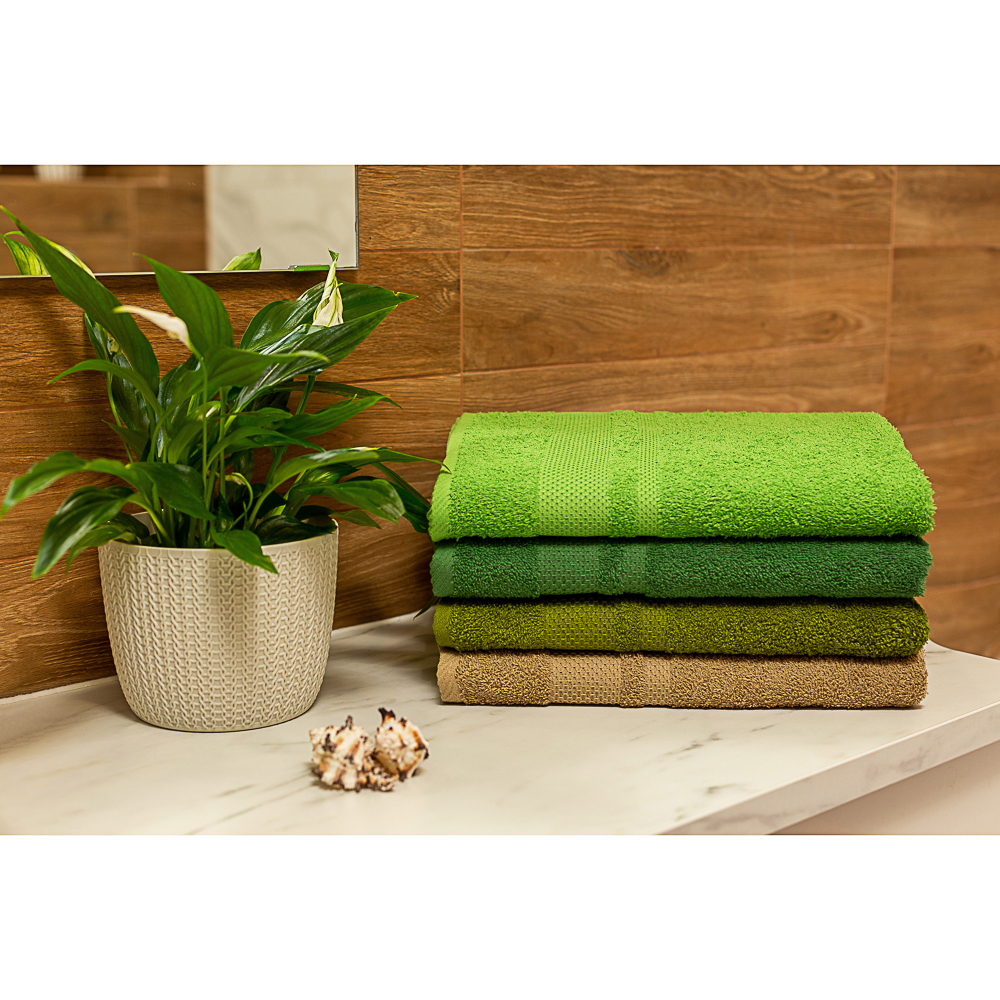 PROVANCE Наоми Полотенце махровое, 100% хлопок, 70х130см, 360гр/м, зелено-коричневый, арт.№ 484-925