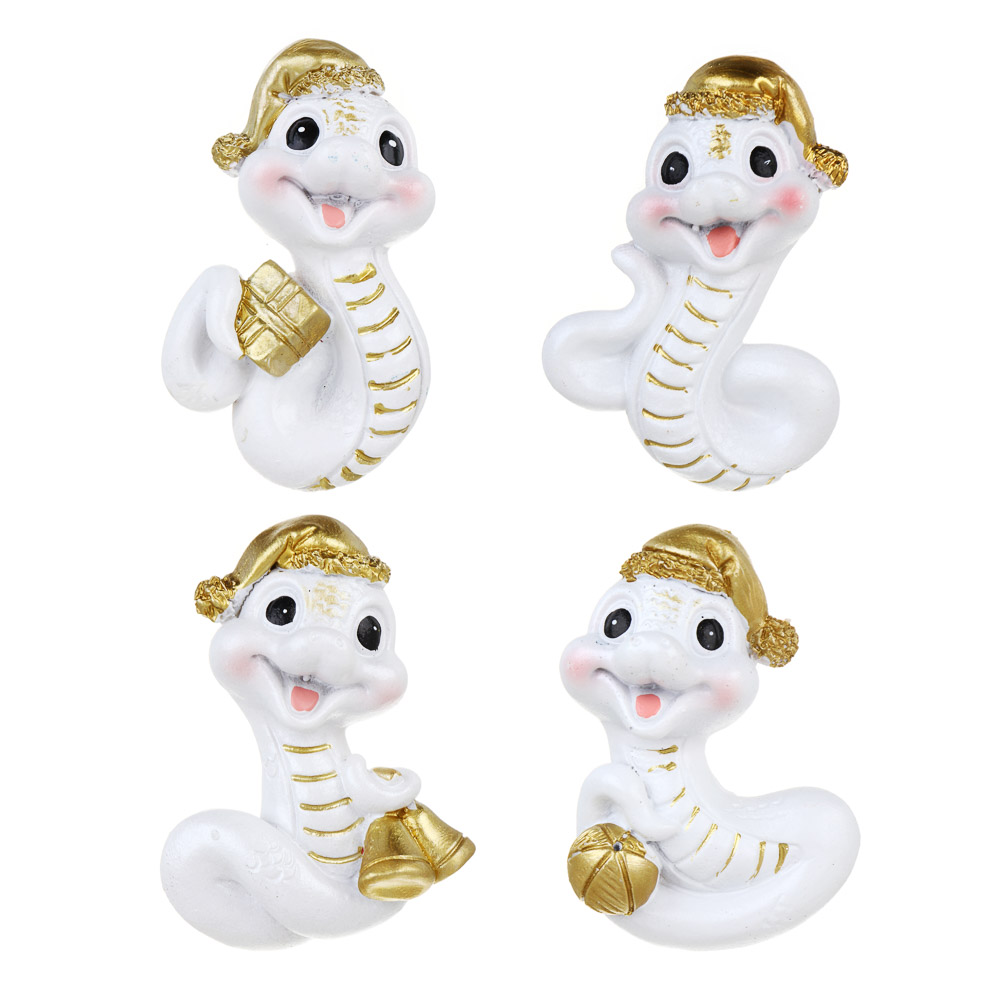 СНОУ БУМ Магнит Символ Года, полистоун, 4,5х1,5х7,5 см, белый, 4 дизайна, арт.№ 705-002