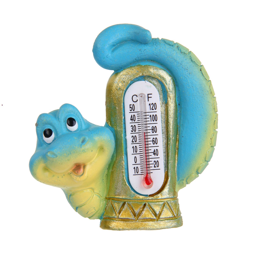 СНОУ БУМ Магнит Символ Года, с термометром, полистоун, 3,5х1,5х6 см,2 дизайна, арт.№ 705-006