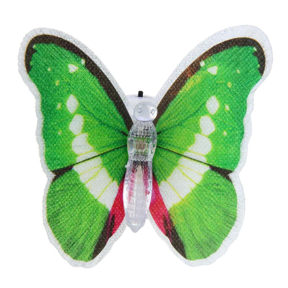 Фигурка на стержне 54см "Мотылек светящийся" пластик, металл, 6 цветов, питание LR44х3, арт.№ 153-056