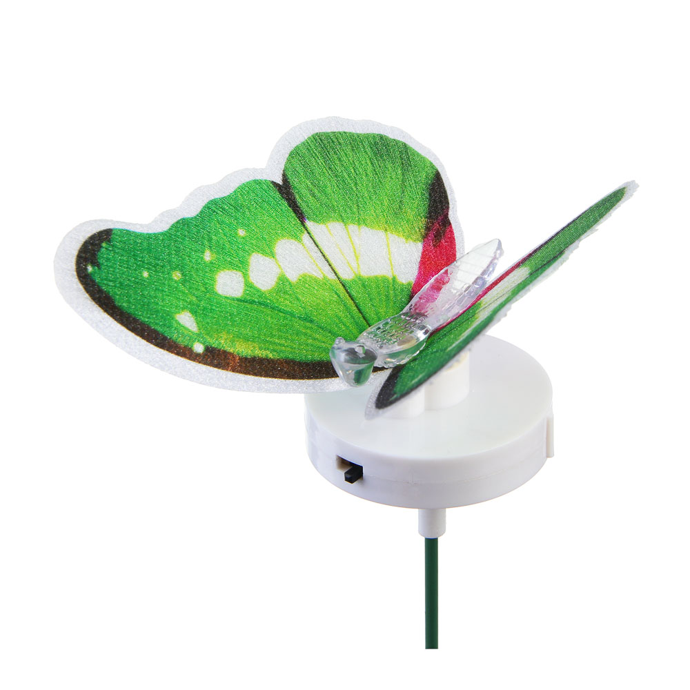 Фигурка на стержне 54см "Мотылек светящийся" пластик, металл, 6 цветов, питание LR44х3, арт.№ 153-056