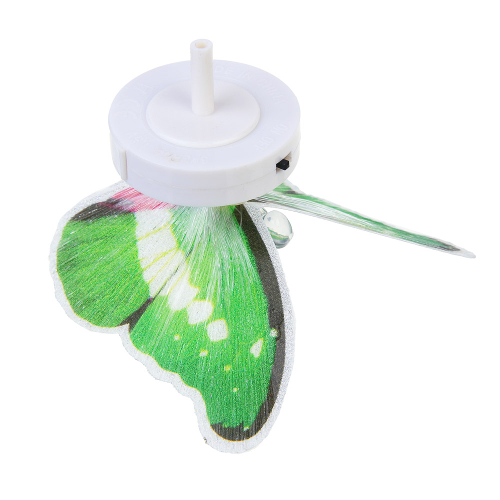 Фигурка на стержне 54см "Мотылек светящийся" пластик, металл, 6 цветов, питание LR44х3, арт.№ 153-056