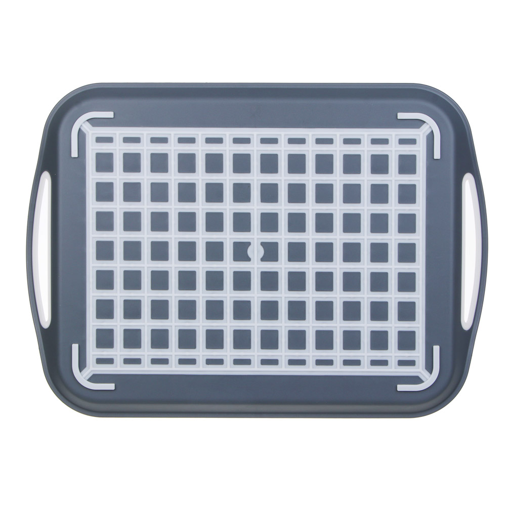 Поднос прямоугольный антискользящий Мокко, 45,5х32х4,5см, полипропилен, арт.№ 862-001