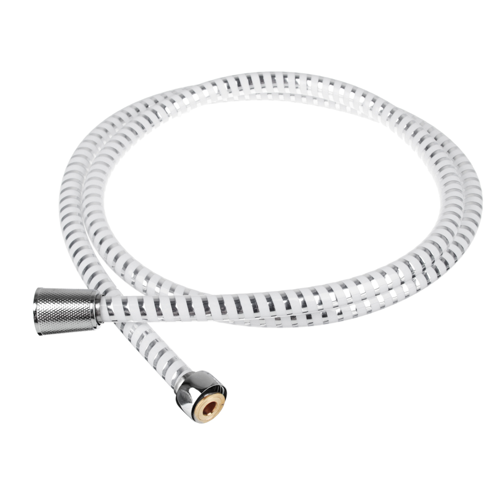 RAIN Шланг для душа 150см, 1/2"(Имп)-1/2"(Имп), ПВХ, латунь, антитвист, серебристо-белый, арт.№ 569-036