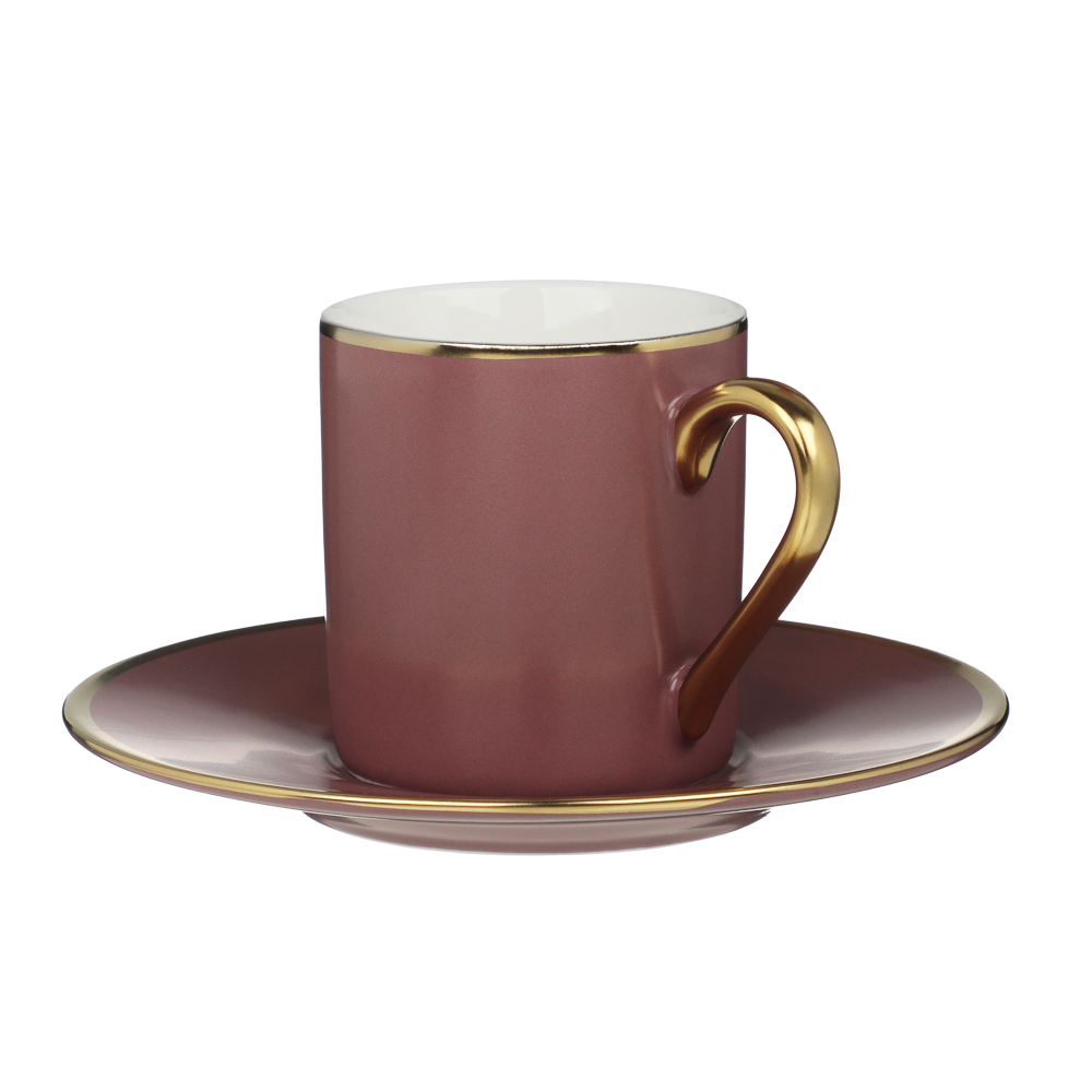 MILLIMI Магма Набор кофейный 2 пр., 100мл, 12,5см, фарфор, бургунди, арт.№ 802-498