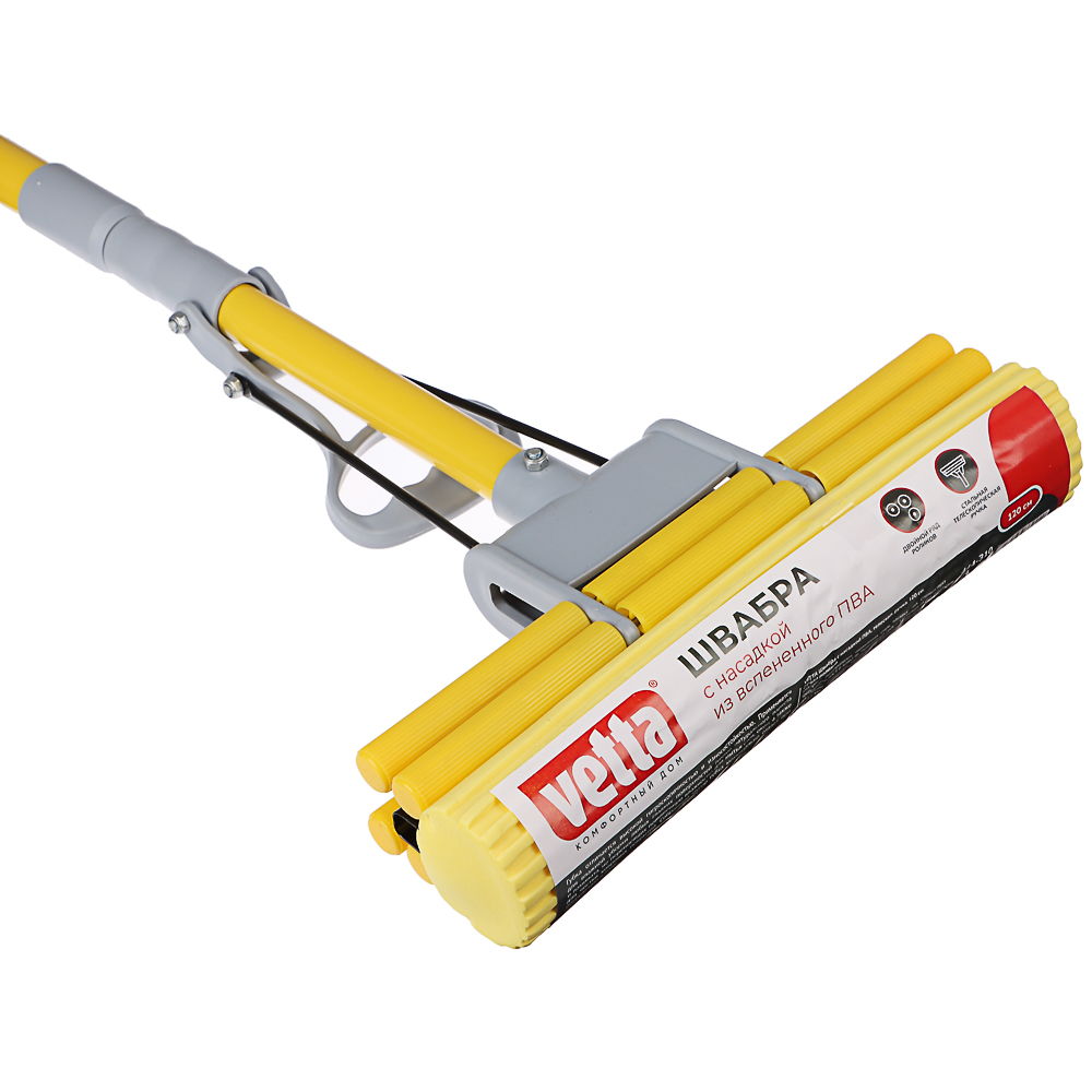 VETTA Швабра с насадкой ПВА телескоп.ручка 120см, 2 ряда роликов, арт.№ 444-310