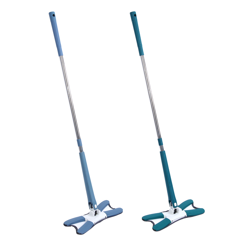 Швабра с отжимом и смен.насад. тм VETTA, ручка 111см, нерж.сталь, полипроп., 34х11см микроф., 2 цв., арт.№ 444-022