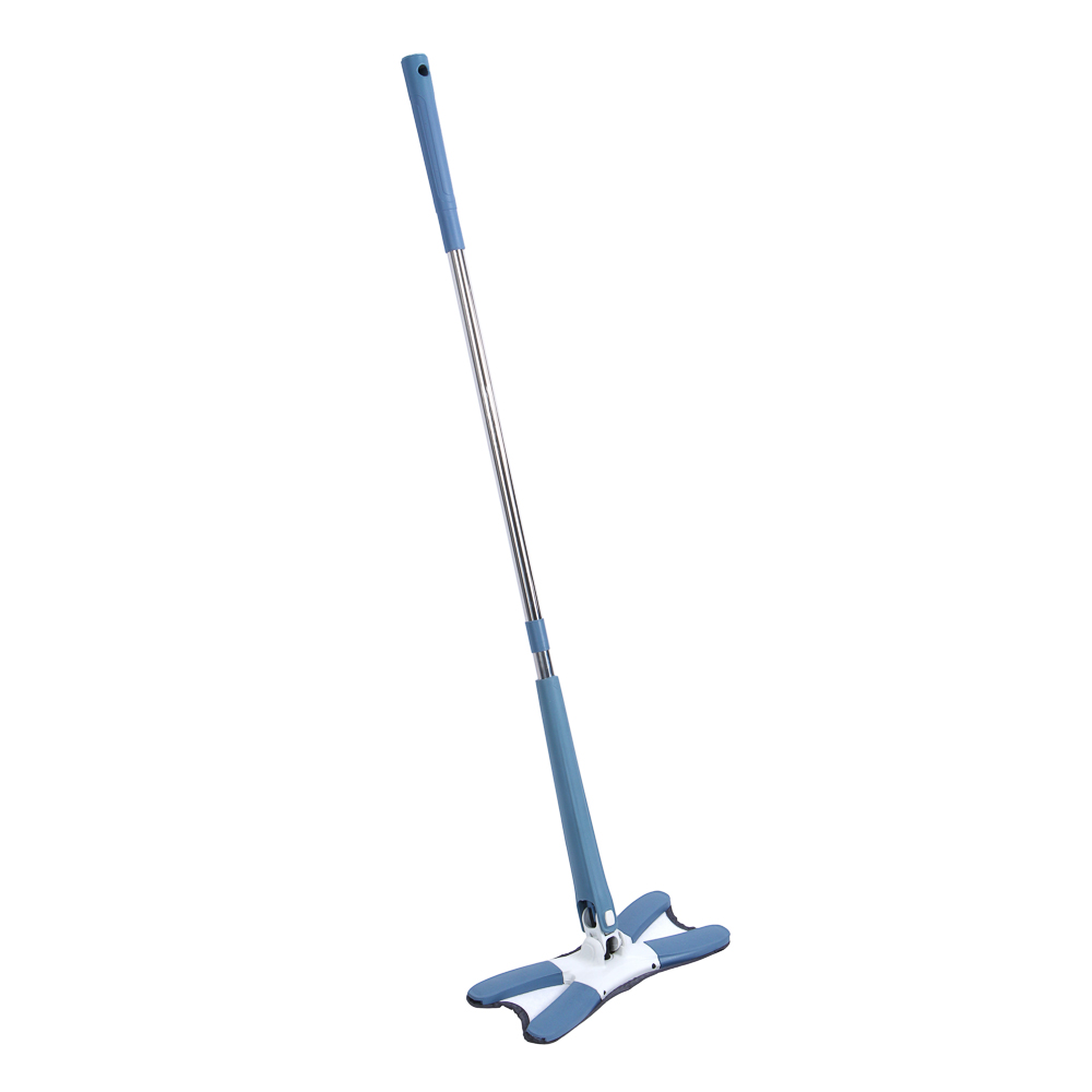 Швабра с отжимом и смен.насад. тм VETTA, ручка 111см, нерж.сталь, полипроп., 34х11см микроф., 2 цв., арт.№ 444-022