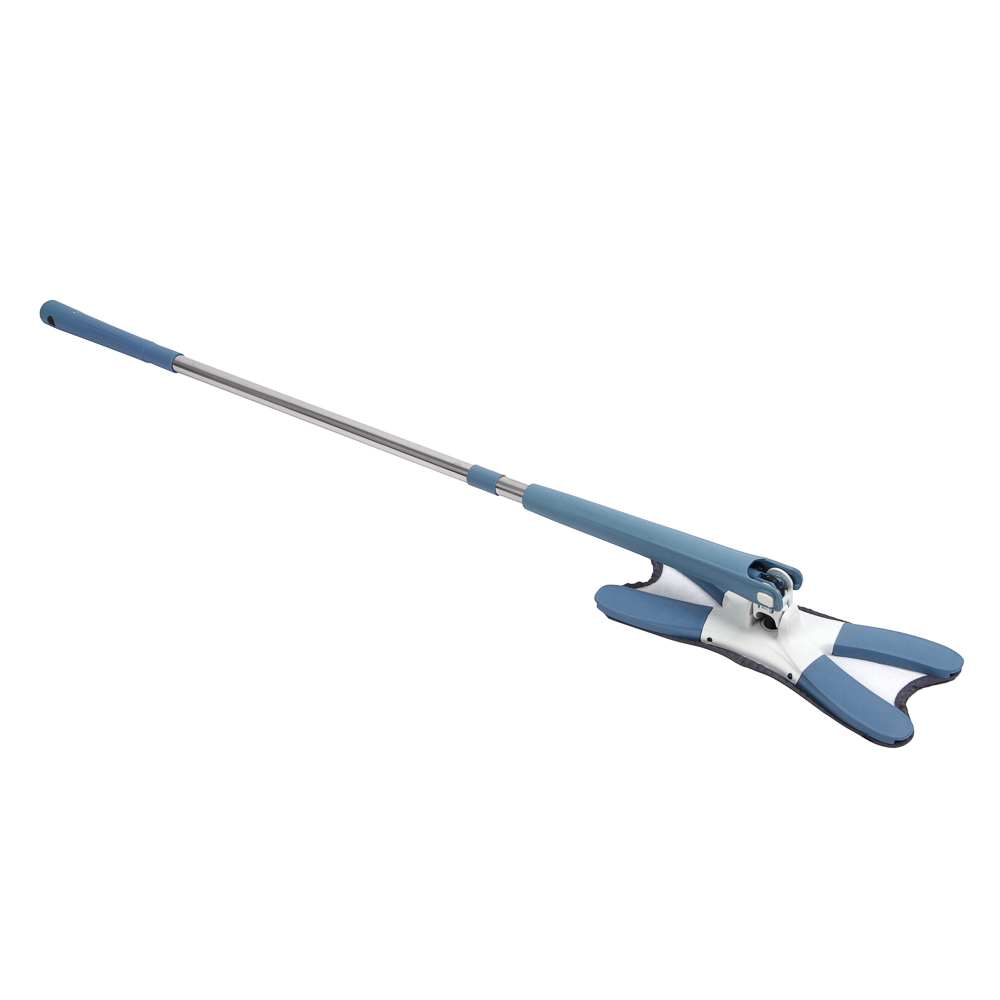 Швабра с отжимом и смен.насад. тм VETTA, ручка 111см, нерж.сталь, полипроп., 34х11см микроф., 2 цв., арт.№ 444-022