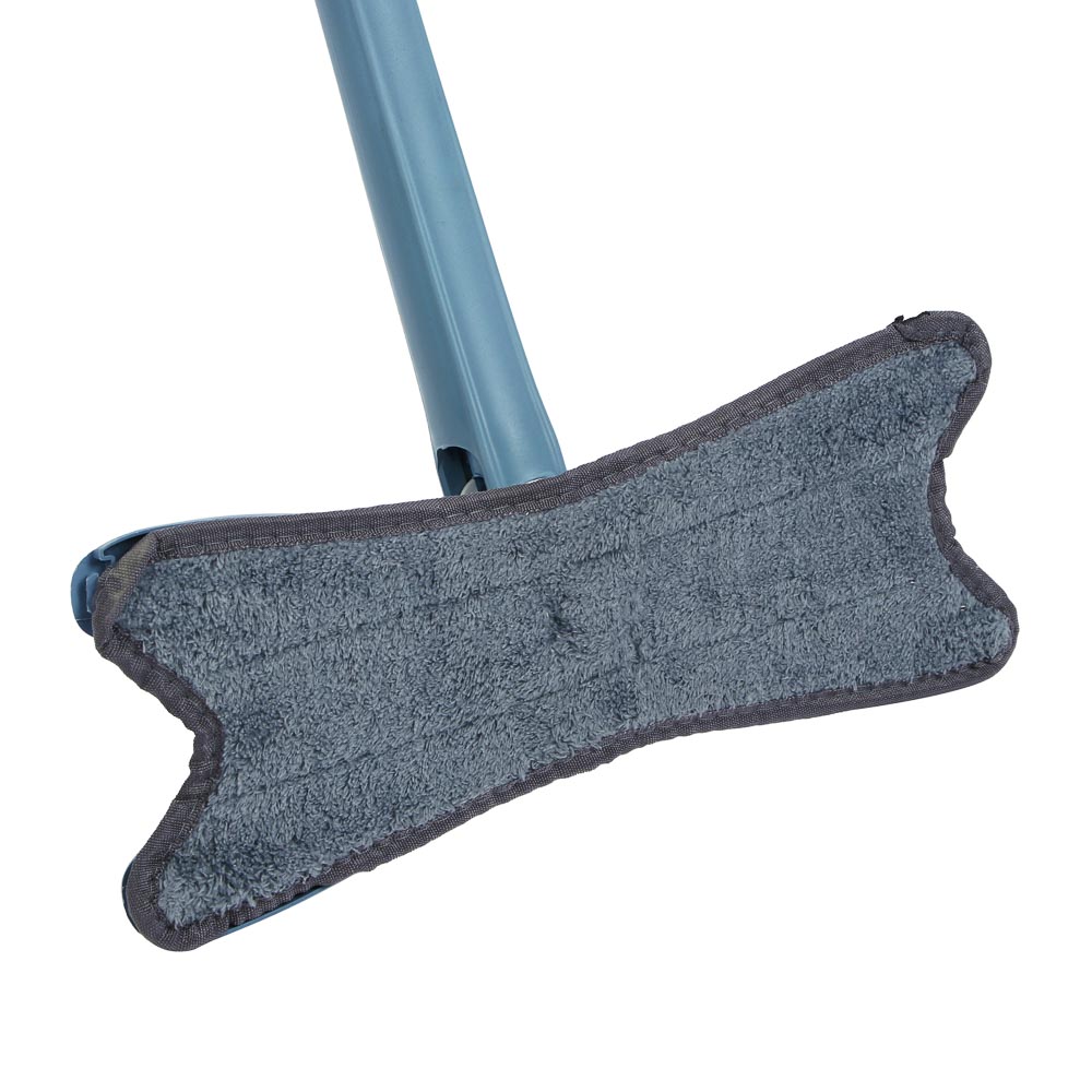 Швабра с отжимом и смен.насад. тм VETTA, ручка 111см, нерж.сталь, полипроп., 34х11см микроф., 2 цв., арт.№ 444-022