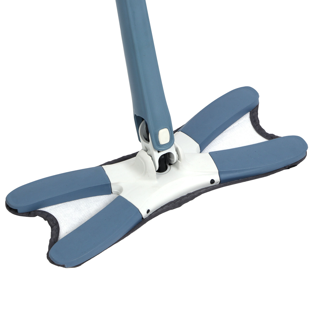 Швабра с отжимом и смен.насад. тм VETTA, ручка 111см, нерж.сталь, полипроп., 34х11см микроф., 2 цв., арт.№ 444-022