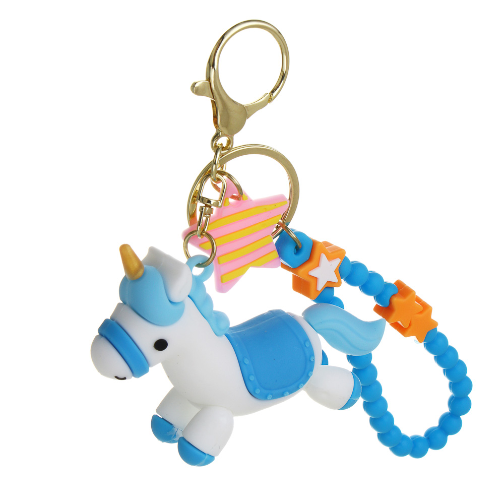 СНОУ БУМ Брелок "Лошадка-Единорог", 8х2,3х6см, ПВХ, металл, 4 дизайна, арт.№ 705-018