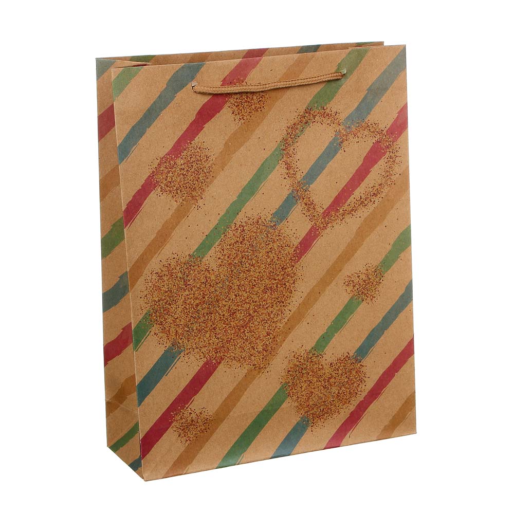 Пакет подарочный бумажный, крафт, L 23,5х31,5х8,5 см, 16 дизайнов, арт.№ 505-078