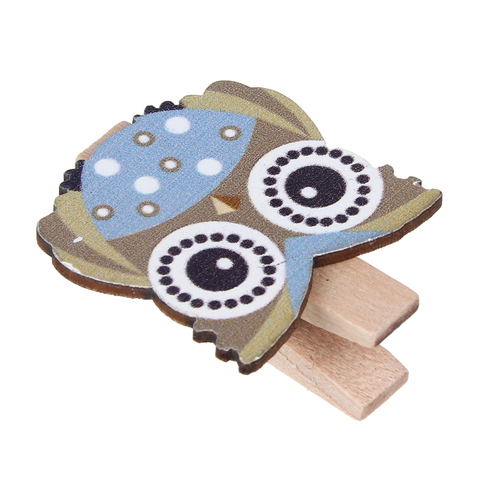 INBLOOM Набор декоративных прищепок 8шт, 4.5см, дерево, 6 видов, арт.№ 153-171