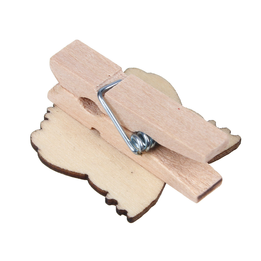 INBLOOM Набор декоративных прищепок 8шт, 4.5см, дерево, 6 видов, арт.№ 153-171