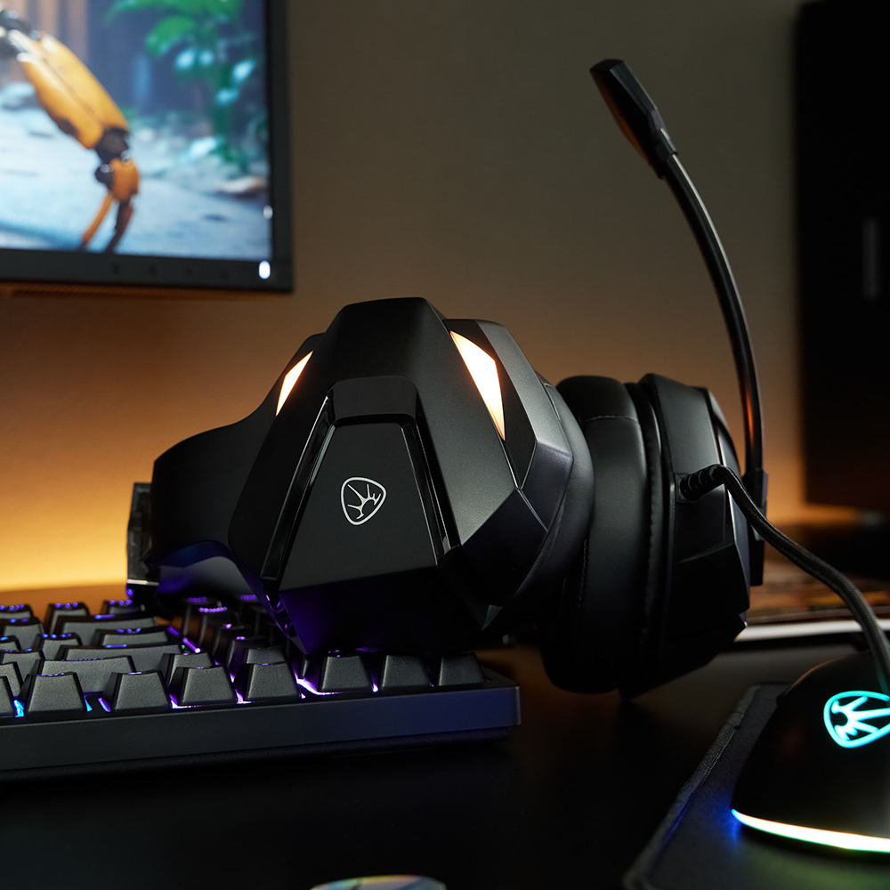 Наушники проводные с микрофоном игровые BY Topfhelm Type-C USB(A)3,2 м,VS7.1,Виброшок,настр. RGB, арт.№ 410-088