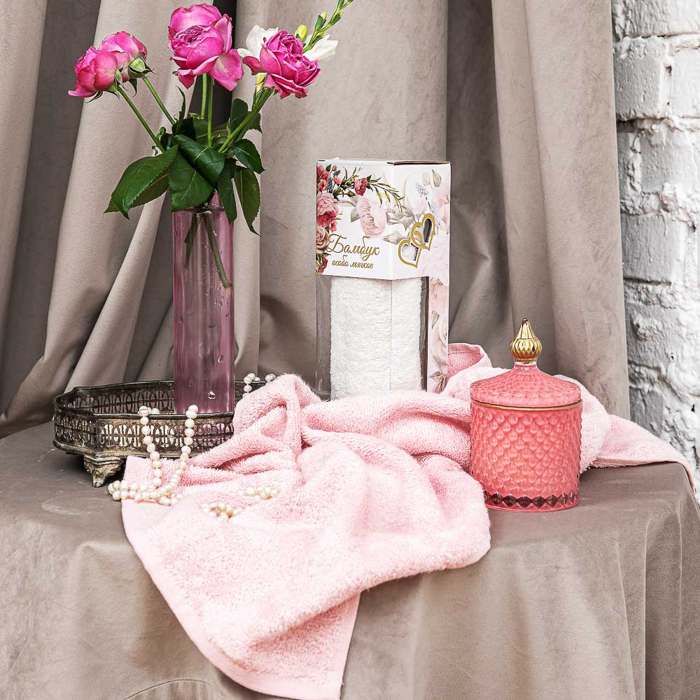 PROVANCE Полотенце махровое подарочное "Бамбук", 70% бамбук , 30% хлопок, 50х90см, 400гр/м, 2 цвета, арт.№ 420-010