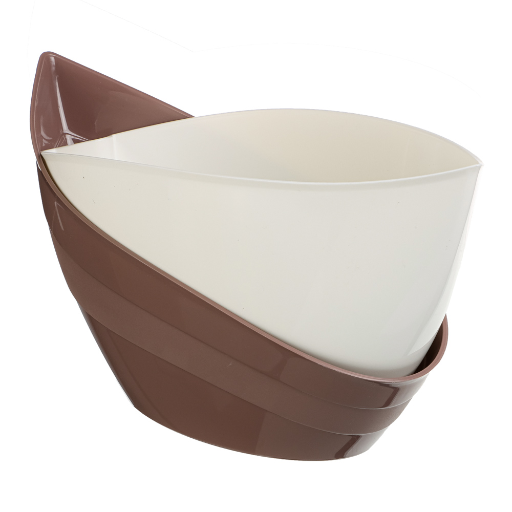 Кашпо "Гармония" 1,5л, полипропилен, мокко/белый, арт.№ 164-333