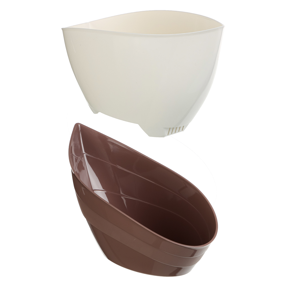 Кашпо "Гармония" 1,5л, полипропилен, мокко/белый, арт.№ 164-333