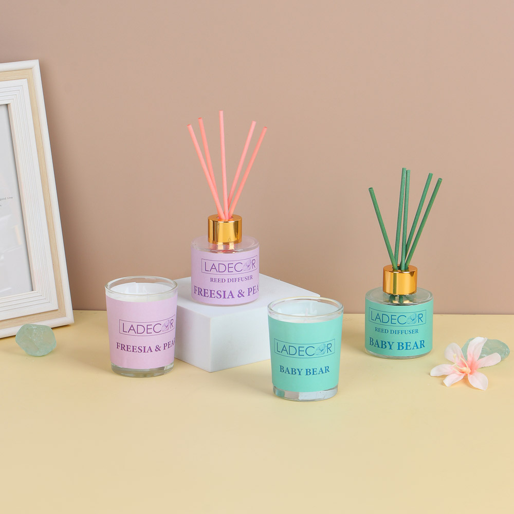 LADECOR Набор подарочный, диффузор + свеча, 40 мл (Freesia&Pear/Baby Bear), арт.№ 412-208