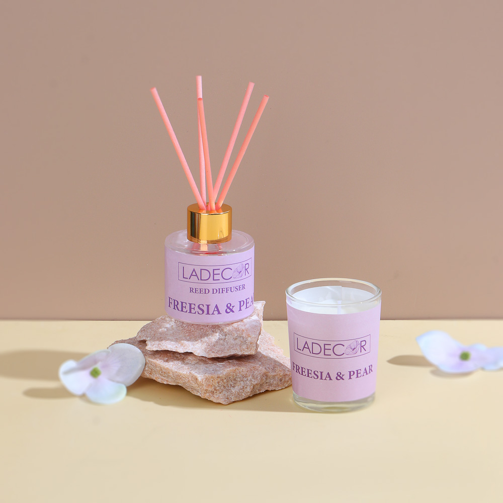 LADECOR Набор подарочный, диффузор + свеча, 40 мл (Freesia&Pear/Baby Bear), арт.№ 412-208