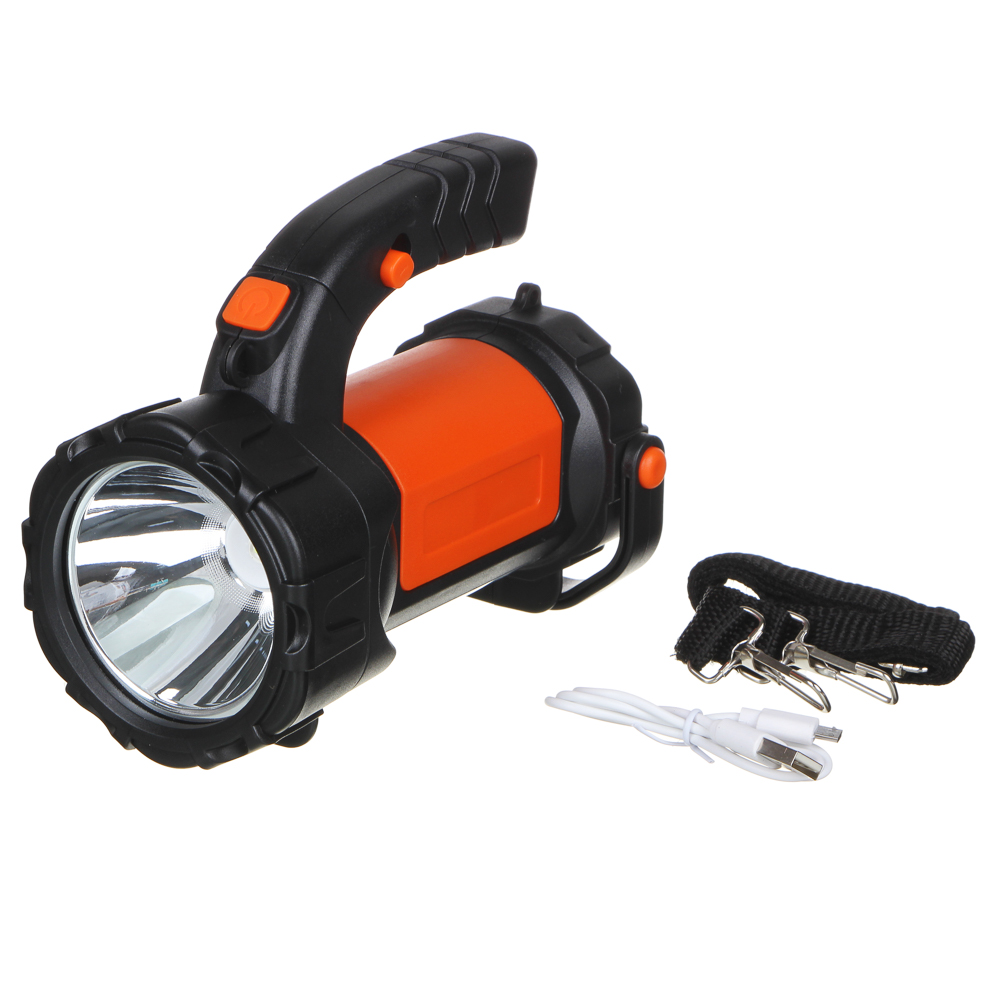 Фонарь прожектор тм ЕРМАК, 1LED+1COB, 2400мАч, Type-C,Power Bank, 91х137х175мм, пластик,красный свет, арт.№ 223-005
