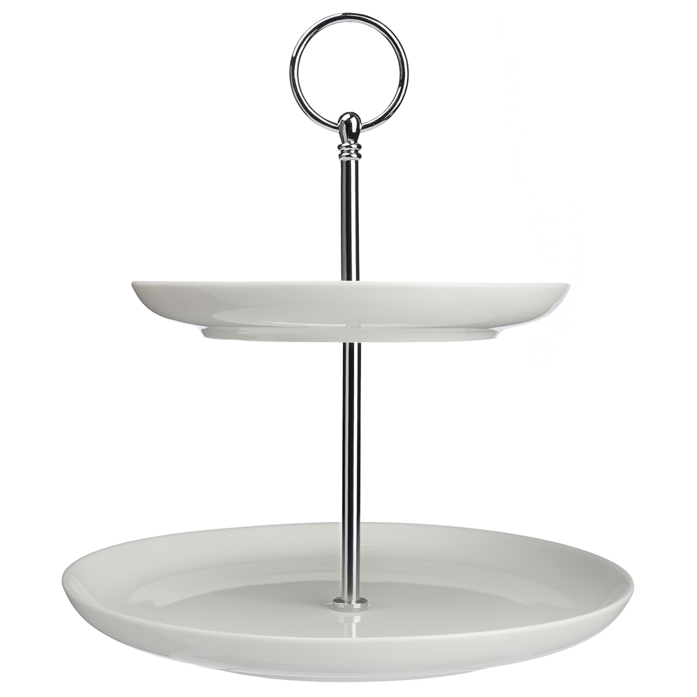 Ivlev Chef Элеганс Ваза для фруктов двухъярусная, d16,5см, d21,5см, высота 24см, фарфор, арт.№ 824-562