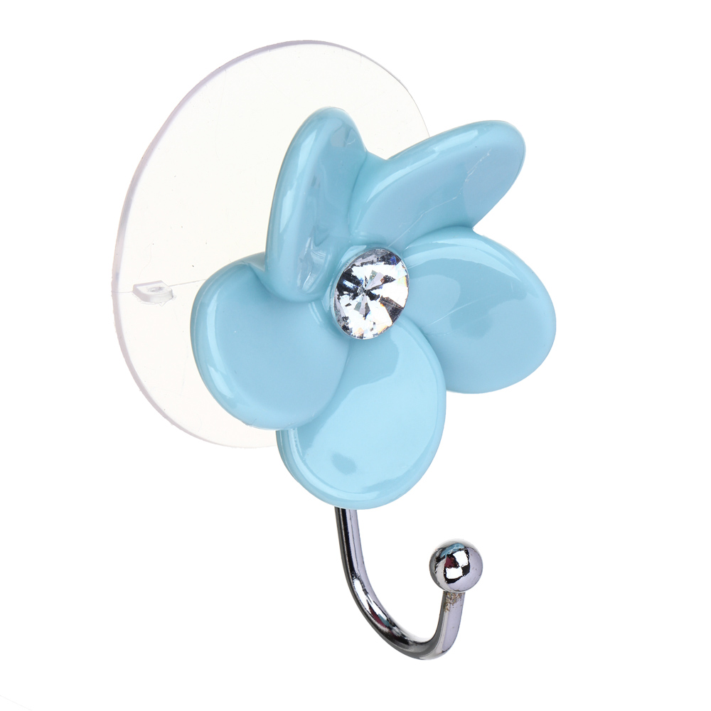 VETTA Набор держателей-крючков со стразой для полотенец на присоске, 2шт, ПВХ, 5,5x7,5см, 2 цвета, арт.№ 463-182