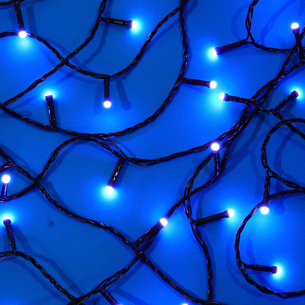Гирлянда вьюн катушка 50 м СНОУ БУМ, 500 LED ламп, белое свечение (8 режимов), ПВХ чёрный, 220В, арт.№ 384-229