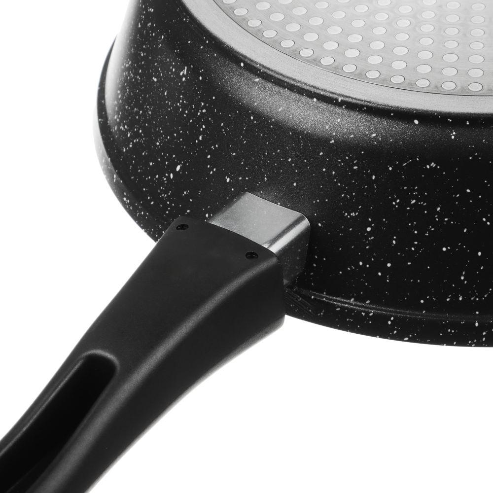 СЛАВЯНА Калина Сковорода литая глубокая d26см, антипригар.покрытие "мрамор", съемная ручка, индукция, арт.№ 846-781