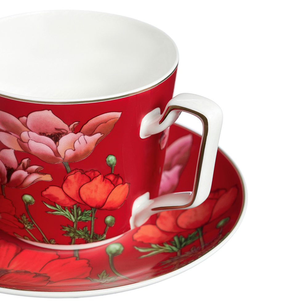 BY COLLECTION Карибы коралл Набор чайный 2 пр., 300мл, 15см, костяной фарфор, арт.№ 802-018