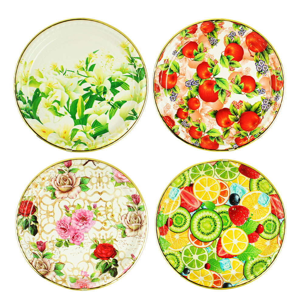 Поднос круглый, Фантазия-2, 27,5х2см, 4 дизайна, полипропилен, арт.№ 862-332