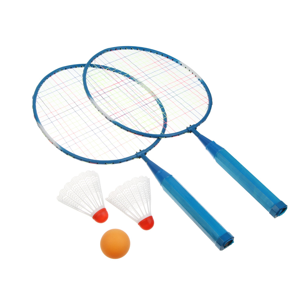 Набор для бадминтона для детей, тм BY SPORT, 2 ракетки, 2 волана, 1 мяч, пластик, 2 цвета, арт.№ 136-023
