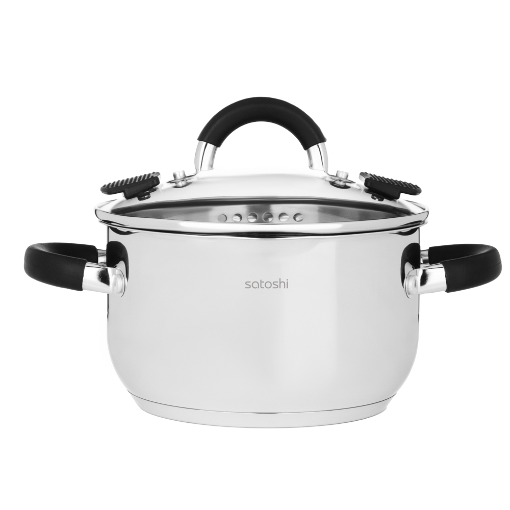 SATOSHI Арбон Кастрюля 18х10,5см, 2,5л, со стекл. крышкой, индукция, арт.№ 822-286