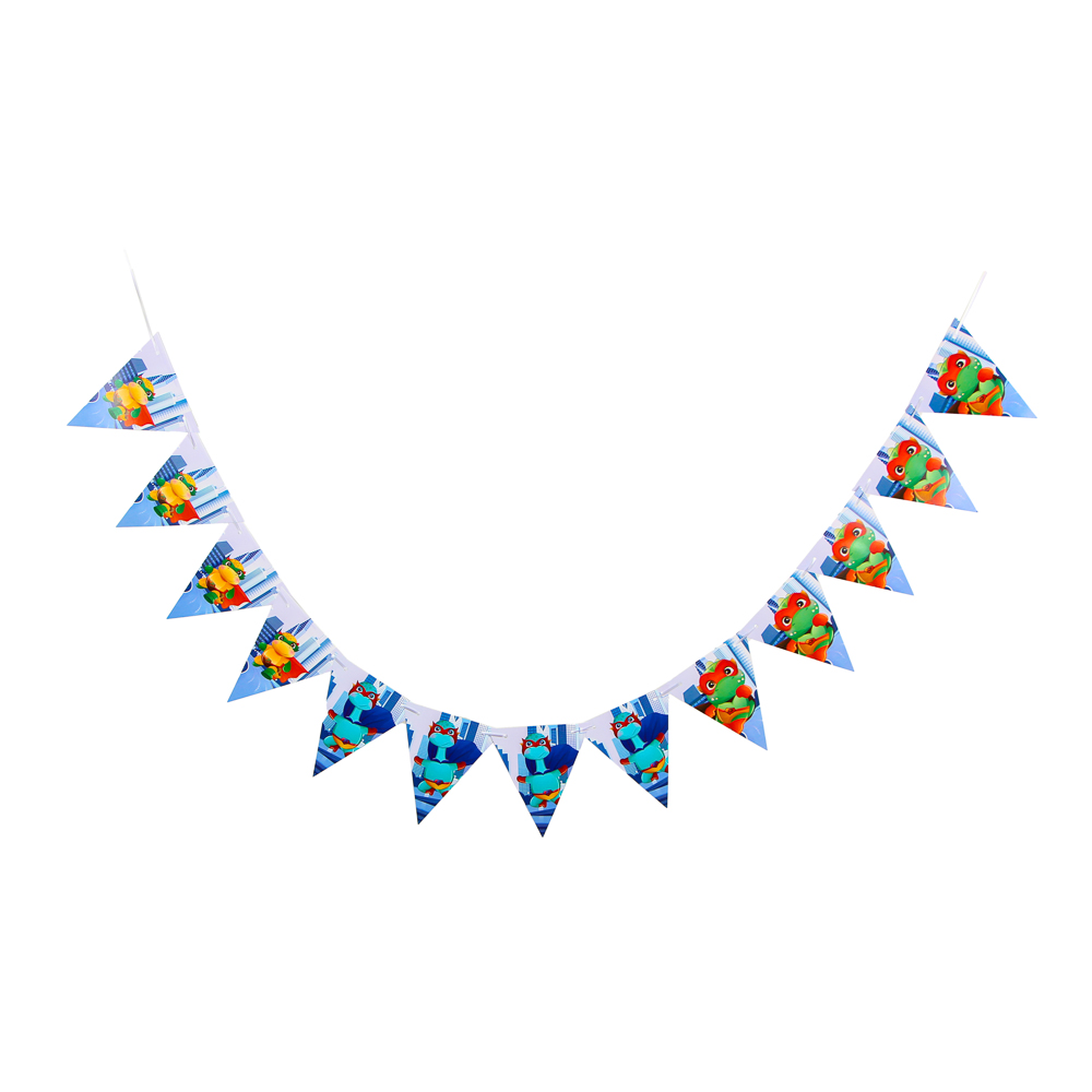 Растяжка флажки, 188,5х16,5см, с изображением динозавриков, арт.№ 521-125