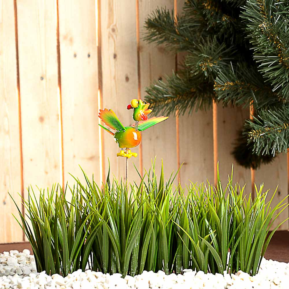 INBLOOM Фигурка на стержне 60см "Веселые птицы", PS, металл, 8 дизайнов, арт.№ 153-107